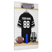 ブラッパーソナライズされたクアンドシルバーグレーフットボールジャージー クリップボード (右)