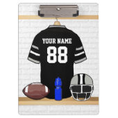 ブラッパーソナライズされたクアンドシルバーグレーフットボールジャージー クリップボード (正面)