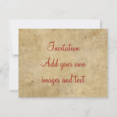 ブラッパーソナライズされたクレター羊皮紙フリダレッド 招待状 (裏面)