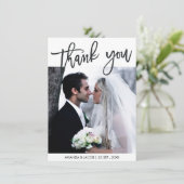 ブラッパーソナライズされたシュ結婚ドの写真サンキューカード 招待状 (スタンド正面)