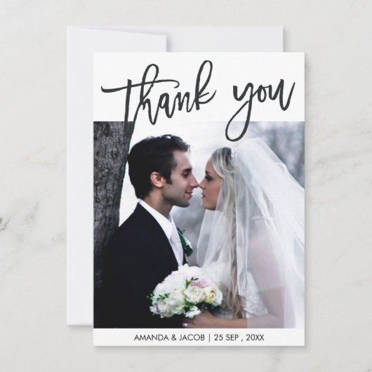 ブラッパーソナライズされたシュ結婚ドの写真サンキューカード 招待状 (正面)