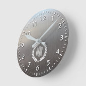 ブラッパーソナライズされたシュ金属ルックアルミニウム ラウンド壁時計 (傾斜)