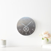 ブラッパーソナライズされたシュ金属ルックアルミニウム ラウンド壁時計 (ホーム)