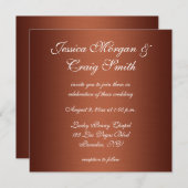 ブラッフェイクシュド銅グラデーション結婚の 招待状 (正面/裏面)