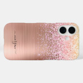 ブラッフェイクシュバラ金ゴールドメタル、グリッター、スクリプト名 Case-Mate iPhoneケース (裏面 (横))
