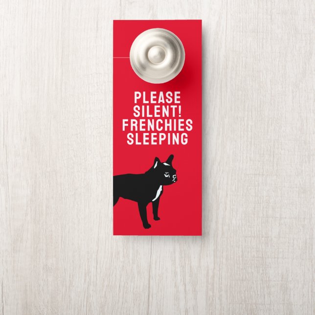 ブラッフランスのクブルドッグ独身の/サイドプリントドつるア ドアノブサイン (ノブ)