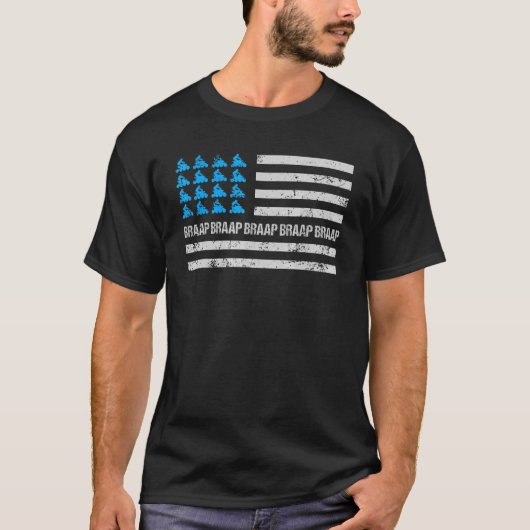 ブラップブラップクワッド米国国旗 Tシャツ (正面)