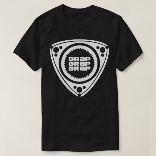 ブラップブラップブラップホワイトロータリーエンジン Tシャツ (デザイン正面)