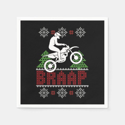 ブラップ醜いクリスマスモトクロスバイククリスマスGIF スタンダードカクテルナプキン (正面)