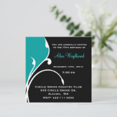 ブラッモダンクアンドアクアマリン誕生日招待状 招待状 (スタンド正面)