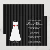 ブラッモダンクアンドレッドガウンブライダルシャワー 招待状 (正面/裏面)