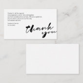 ブラッモダンクインクミニマリズムフォント、ありがとう エンクロージャーカード (正面/裏面)