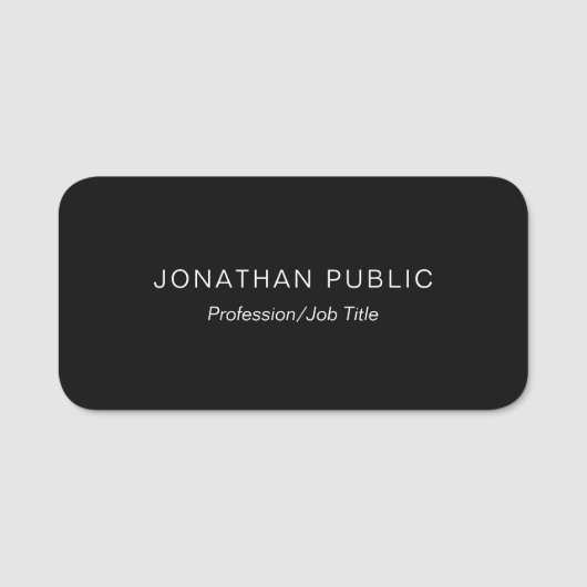 ブラッモダンクエレガントデザインテンプレートトレンディー 名札 (正面)