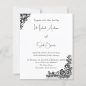 ブラッモダンクエレガントレース結婚式招待状 (正面)