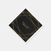 ブラッモダンクエレガント&金ゴールド披露宴ディナー スタンダードカクテルナプキン (角)
