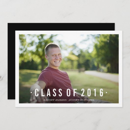 ブラッモダンククラスのフォト卒業招待状 招待状 (正面/裏面)