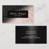 ブラッモダンクグリッターバラ金ゴールドスパイラル美しいサロン 名刺 (正面/裏面)