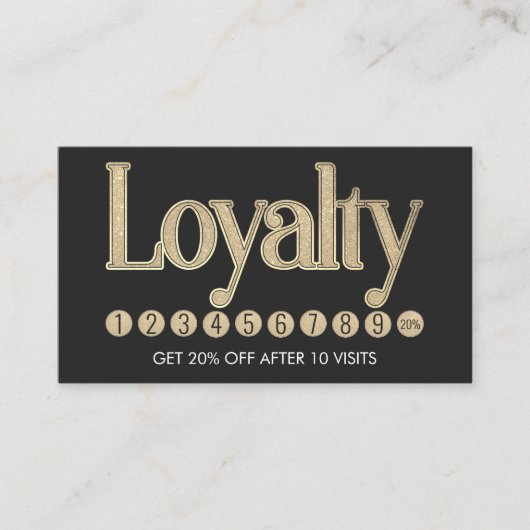 ブラッモダンクシャンパン金ゴールドグリッタータイポグラフィ ロイヤリティカード (正面)