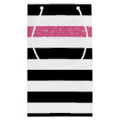ブラッモダンクストライプピンクのグリッツ&ネーム スモールペーパーバッグ (裏面)