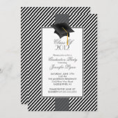 ブラッモダンクストライプ卒業パーティー招待状 招待状 (正面/裏面)