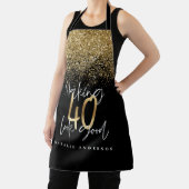 ブラッモダンク金ゴールドグリッター40歳誕生日タイポグラフィ エプロン (インサイチュ)