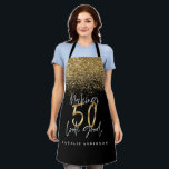 ブラッモダンク金ゴールドグリッター50歳誕生日タイポグラフィ エプロン<br><div class="desc">ブラッモダンク金ゴールドグリッター50歳誕生日タイポグラフィ</div>