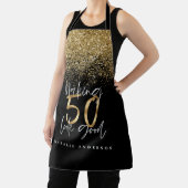 ブラッモダンク金ゴールドグリッター50歳誕生日タイポグラフィ エプロン (インサイチュ)