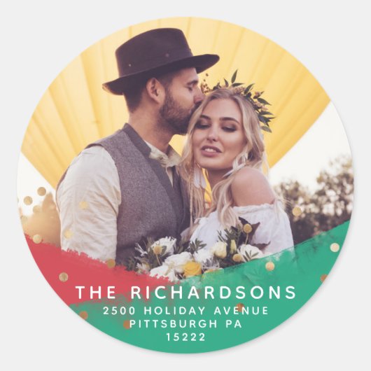 ブラッモダンク |クリスマスの住所と写真 ラウンドシール (正面)