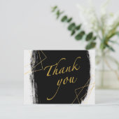 ブラッモダンク&金ゴールド水彩幾何学ありがとう  ポストカード (スタンド正面)