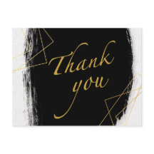 ブラッモダンク&金ゴールド水彩幾何学ありがとう 