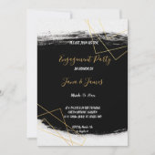 ブラッモダンク&金ゴールド水色ジオメトリ婚約 招待状 (正面)