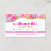 ブラッモダンシカラフルストローク金ゴールドアポイントメントカード 予約カード (正面)