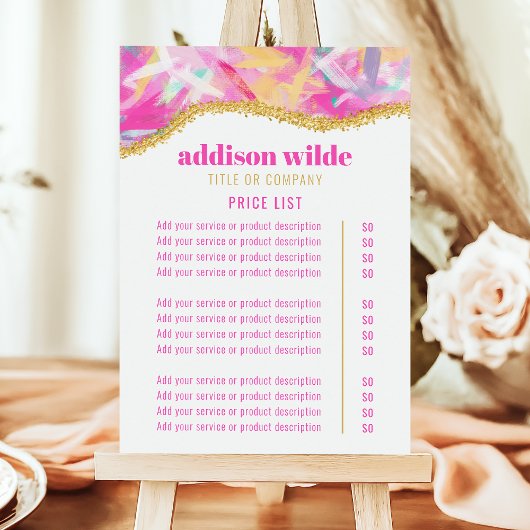 ブラッモダンシカラフルストローサービス価格表 メニュー