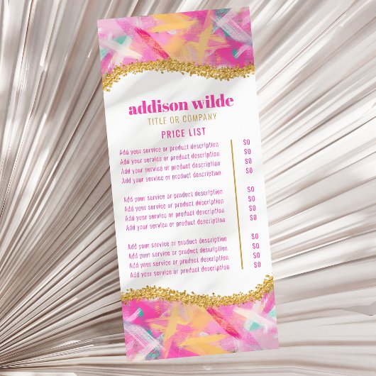 ブラッモダンシカラフルストローサービス価格表 ラックカード