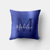 ブラッモダンシュメタリックブルースクリプトモノグラム クッション (裏面)