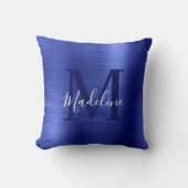 ブラッモダンシュメタリックブルースクリプトモノグラム クッション (正面)