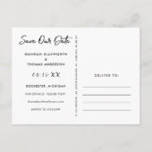 ブラッモダンシュ結婚ドの写救真の日付 案内ポストカード (裏面)