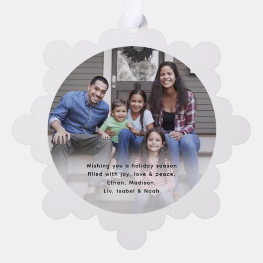 ブラッモダンシュ緑のスクリプトメリークリスマスフォト オーナメントカード (裏面)