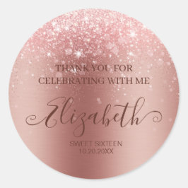 ブラッモダンシュ金属グリッターバラ金ゴールド ラウンドシール