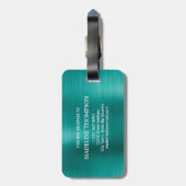 ブラッモダンシュ金属ティール（緑がかった色）モノグラム ラゲッジタグ (裏面縦)