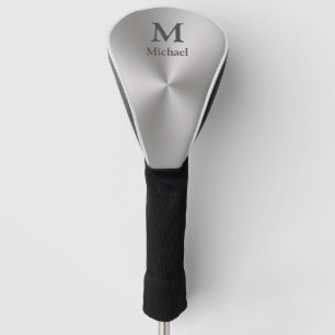 ブラッモダンシュ金属ルックグレーモノグラム&名前 ゴルフヘッドカバー