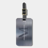 ブラッモダンシュ金属灰色モノグラム ラゲッジタグ (正面縦)