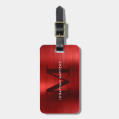 ブラッモダンシュ金属赤モノグラム ラゲッジタグ (正面縦)