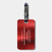 ブラッモダンシュ金属赤モノグラム ラゲッジタグ (裏面縦)