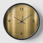 ブラッモダンシュ金属金ゴールドブラック 壁時計 (正面)