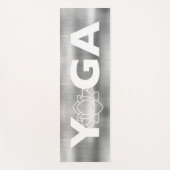 ブラッモダンシュ金銀灰色ハス花 ヨガマット (正面)