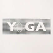 ブラッモダンシュ金銀灰色ハス花 ヨガマット (正面(横))