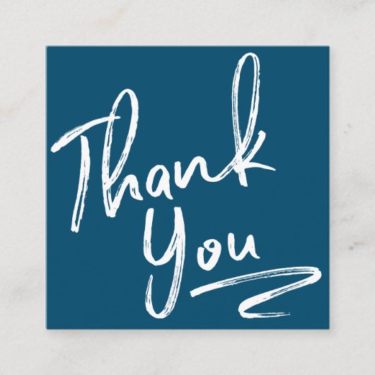 ブラッモダンシ感謝していュのスクリプト順序ネイビ青 スクエア名刺 (正面)