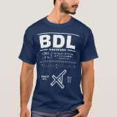 ブラッ国際的ドリー空港(BDL)Tシャツ Tシャツ (正面)