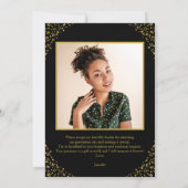 ブラッ感謝していクのラヴ&卒業式キャップ金箔 招待状 (裏面)